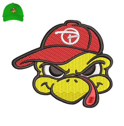 Angry Cartoon Embroidery logo for Cap.