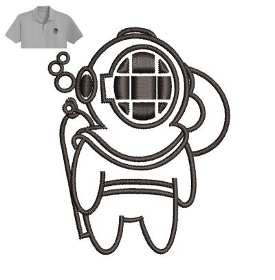 Astronaut Embroidery logo for Polo Shirt.