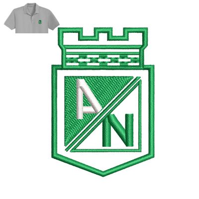 Atletico Nacional Embroidery logo for Polo Shirt.