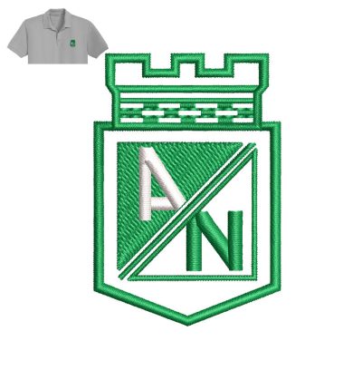 Atletico Nacional Embroidery logo for Polo Shirt.