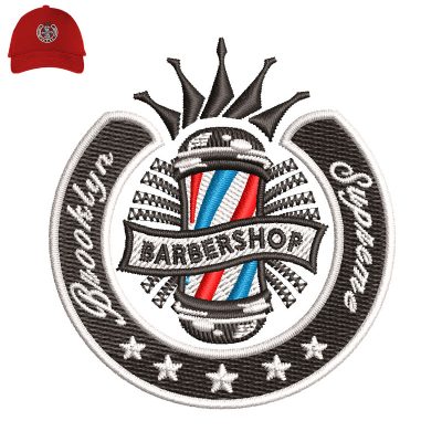 Barbershop Embroidery logo for Cap.