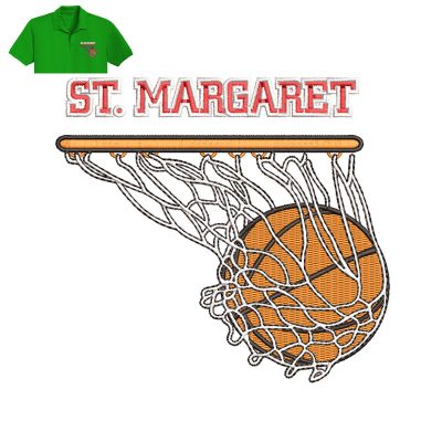 Basketball Net Embroidery logo for Polo Shirt.