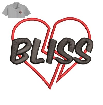 Best Bliss Embroidery logo for Polo Shirt.