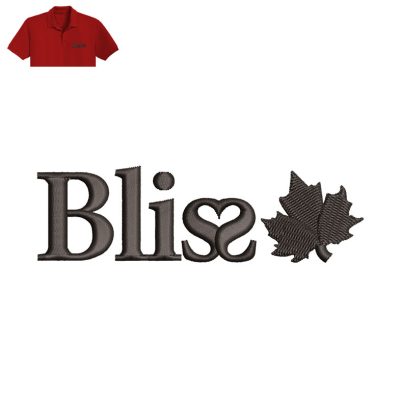 Bliss Embroidery logo for Polo Shirt.