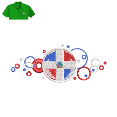 Dominican Republic Flag Embroidery logo for Polo Shirt.