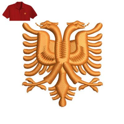 Double Headed Eagle Embroidery logo for Polo Shirt.