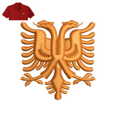 Double Headed Eagle Embroidery logo for Polo Shirt.