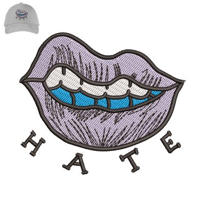 Female Lips Embroidery logo for Cap.