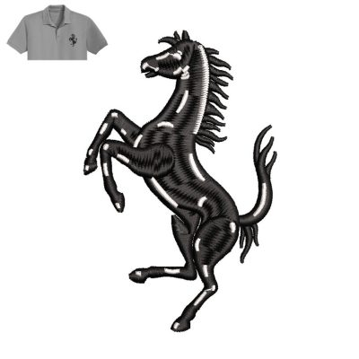 Ferrari Horse Embroidery logo for Polo Shirt.