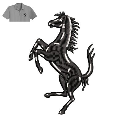 Ferrari Horse Embroidery logo for Polo Shirt.