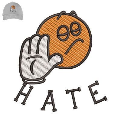 Hate Emoji Embroidery logo for Cap.
