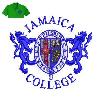 Jamaica College Embroidery logo for Polo Shirt.