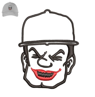 Joker Head Embroidery logo for Cap.