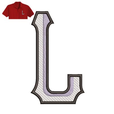 Letter L Embroidery logo for Polo Shirt.