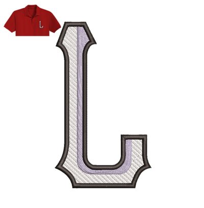Letter L Embroidery logo for Polo Shirt.