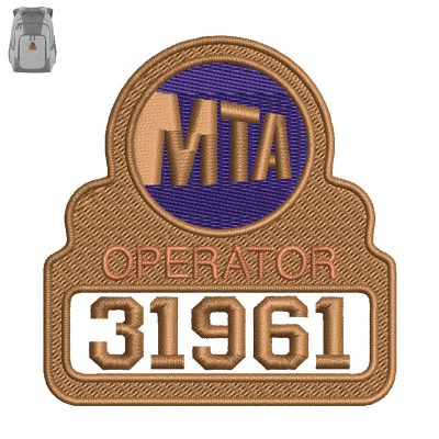 MTA Operator Embroidery logo for Bag.