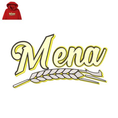 Mena Embroidery logo for Hoodie.