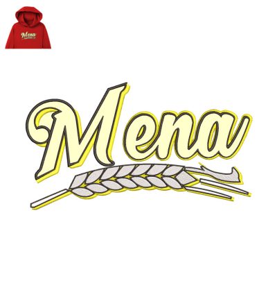 Mena Embroidery logo for Hoodie.