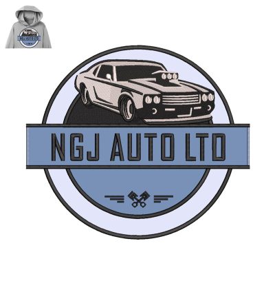 NGJ Auto LTD Embroidery logo for Hoodie.