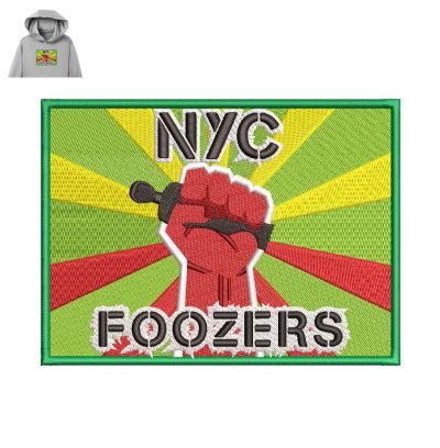 NYC Foozers 3d Puff Embroidery logo for Hoodie.