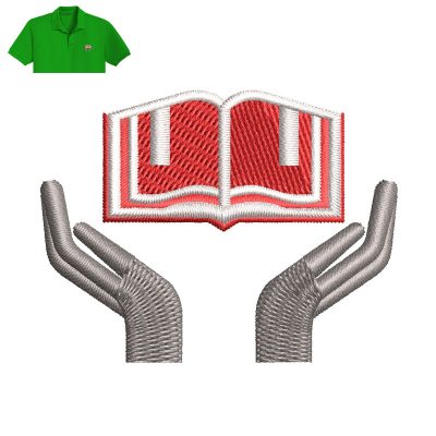 Open Book Embroidery logo for Polo Shirt.