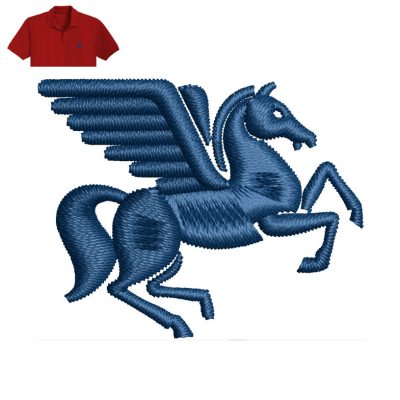 Pegasus Winged Horse Embroidery logo for Polo Shirt.