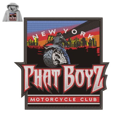 Phatboyz Motorcycle Club Embroidery logo for Hoodie.