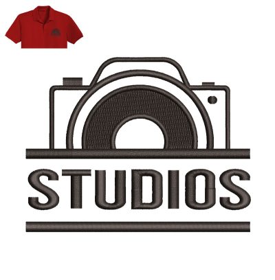 Photography Studios Embroidery logo for Polo Shirt.