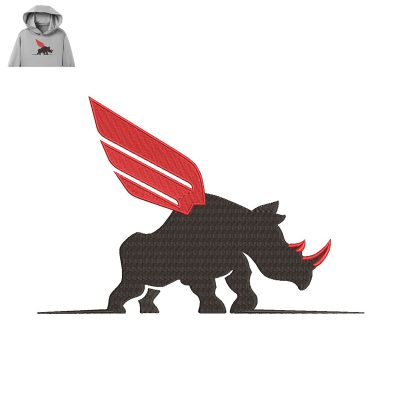 Rhinoceros Embroidery logo for Hoodie.