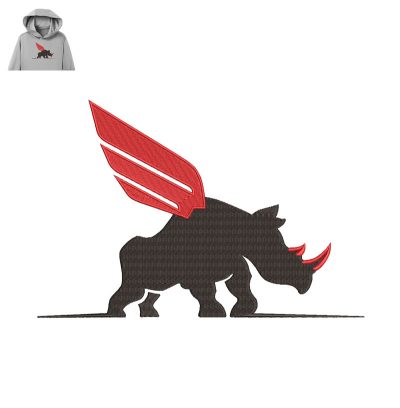 Rhinoceros Embroidery logo for Hoodie.