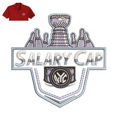 Salary Cap Embroidery logo for Polo Shirt.