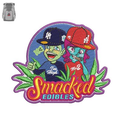 Smacked Edibles Embroidery logo for Bag.