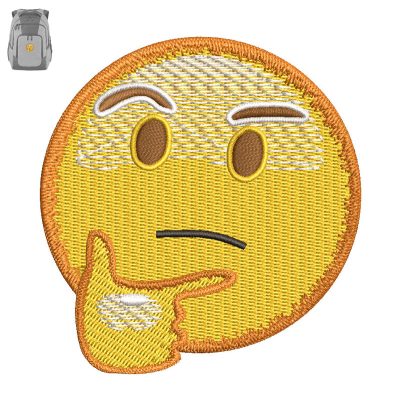 Smile Emoji Embroidery logo for Bag.