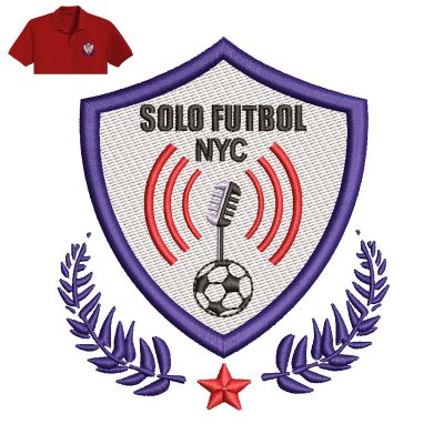 Solo Futbol NYC Embroidery logo for Polo Shirt.