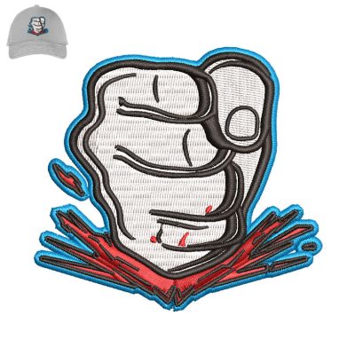 Strong Fist Stock Embroidery logo for Cap.