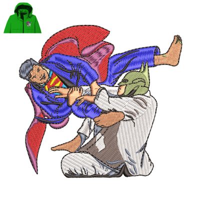 Superman Fighting Embroidery logo for Jacket.
