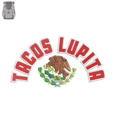 Tacos Lupita Embroidery logo for Bag.