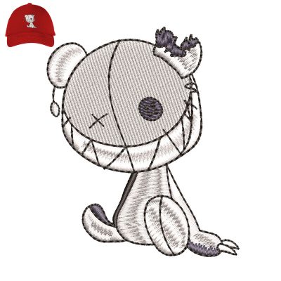 Teddy Bear Embroidery logo for Cap.
