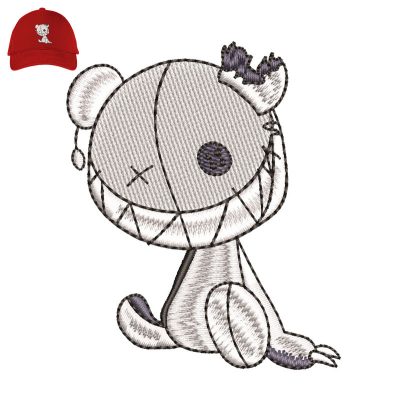 Teddy Bear Embroidery logo for Cap.