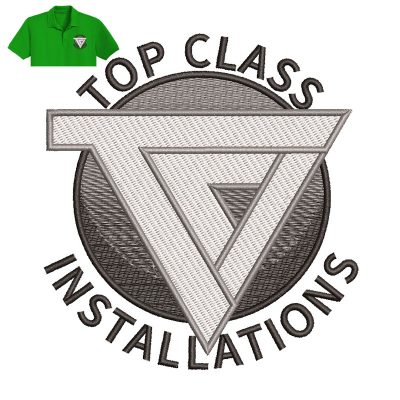 Top Class Installations Embroidery logo for Polo Shirt.