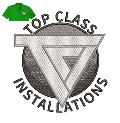 Top Class Installations Embroidery logo for Polo Shirt.