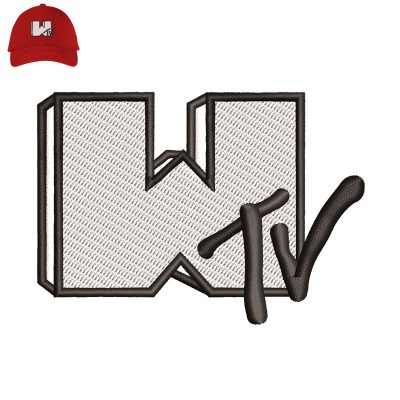 W TV 3d Puff Embroidery logo for Cap.