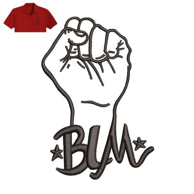 BLM Fist Embroidery logo for Polo Shirt.