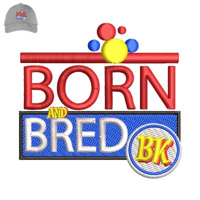 Born And Bred Embroidery logo for Cap.