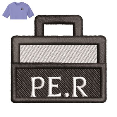 Briefcase Embroidery logo for T Shirt.