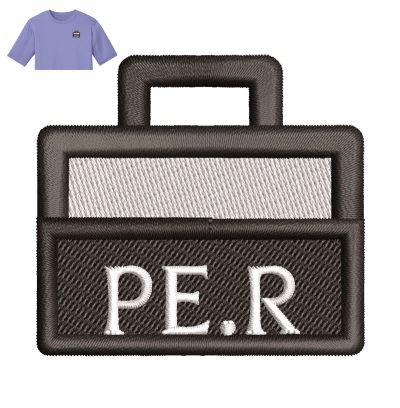 Briefcase Embroidery logo for T Shirt.