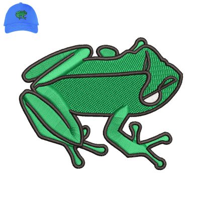 Green Frog Embroidery logo for Cap.