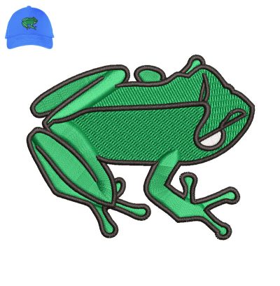 Green Frog Embroidery logo for Cap.