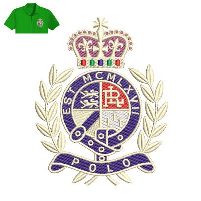 Mcmlxvii Crown Embroidery logo for Polo Shirt.
