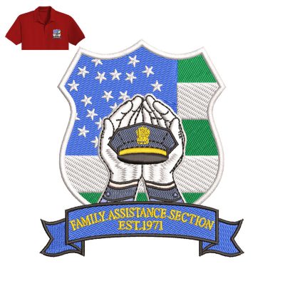 Family Assistance Section Embroidery logo for Polo Shirt.